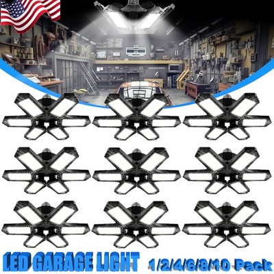1-10PACK LED Garage Light 600W 900000LM Deformable Bright Shop Ceiling Bulb Lamp