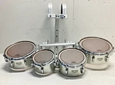 Yamaha Field Corps Tenors Drums Quads Toms 8 10 12 13 + Harness Brushed Silver