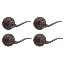 Kwikset Tustin Venetian Bronze Privacy Bed Bath Door Handle Lever 4 Pack