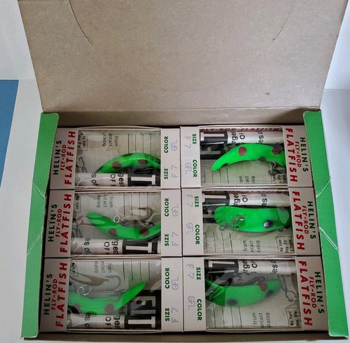 Dealer Store Display Box of 12 Helin Flatfish F7 All GFL Fly Rod Fishing Lures - Picture 10 of 24