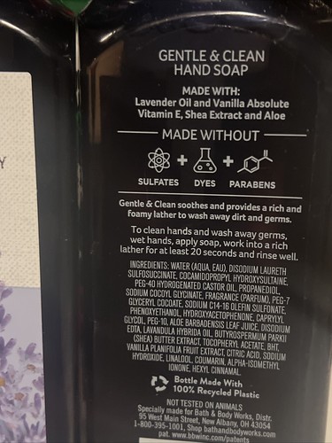(2) Bath & Body Works Aromatherapy LAVENDER VANILLA Gentle Foaming Hand Soap NEW - Picture 3 of 4