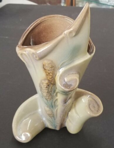 Vintage 1950er Jahre Rumpf Keramik Pergament & Kiefer braun 6,75 Zoll Vase - Bild 1 von 7