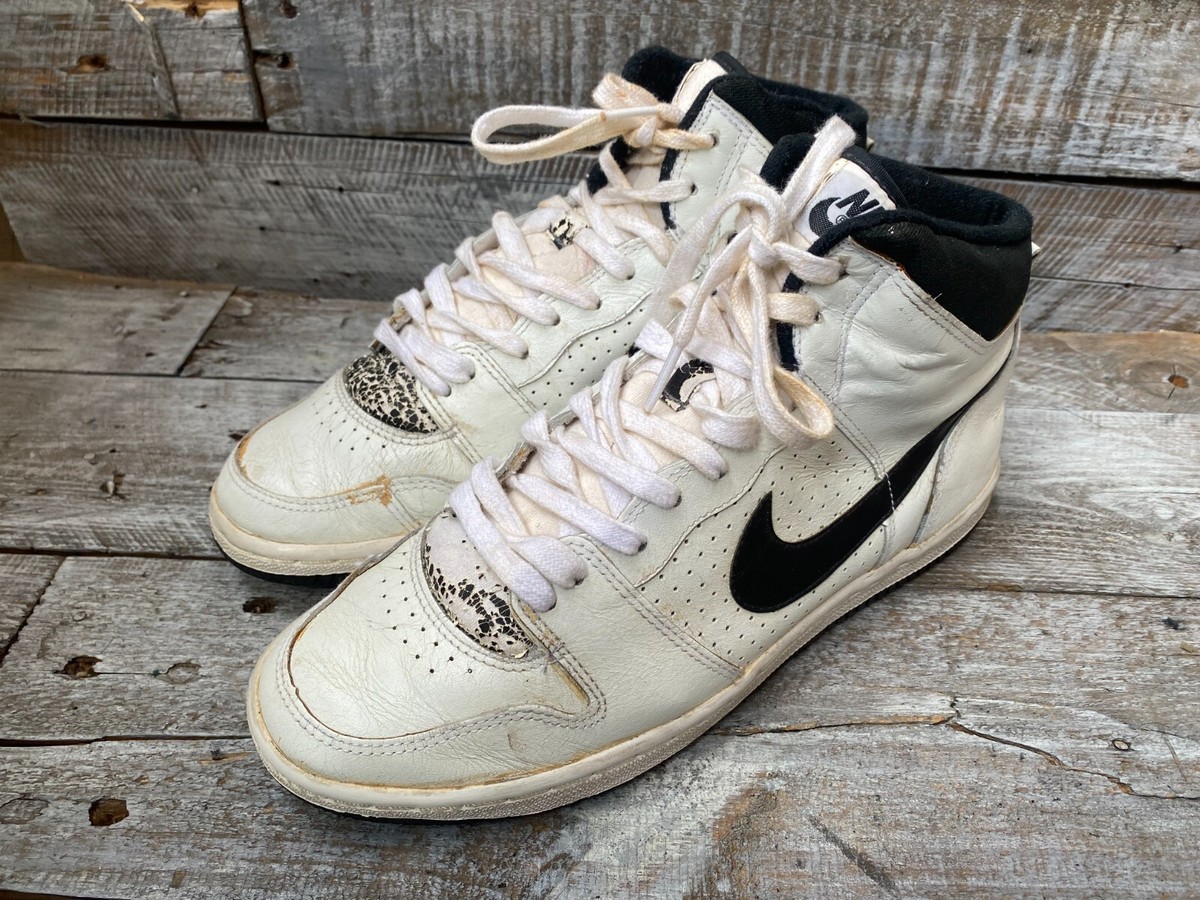 トップス 80's vintage nike air jordan Vintage 80's nike air ship jordan white leather sneakers sz