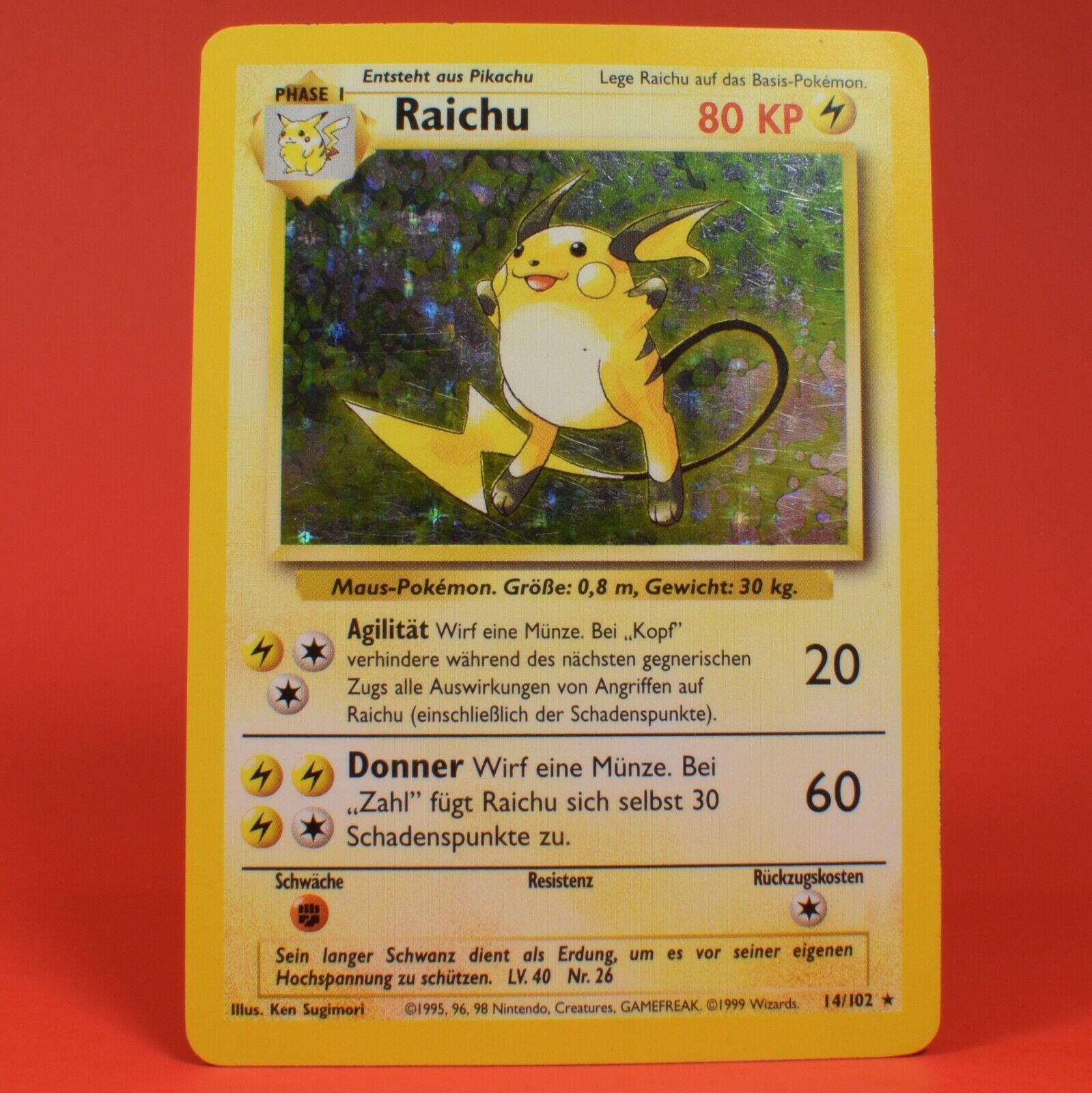 Shiny Raichu 14/102 Holo/Shiny Pokemon Card