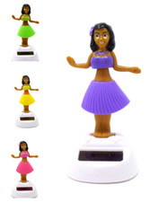 New Solar Powered Dancing Hula Girls  Purple, Pink, Yellow, Green  Set of 4