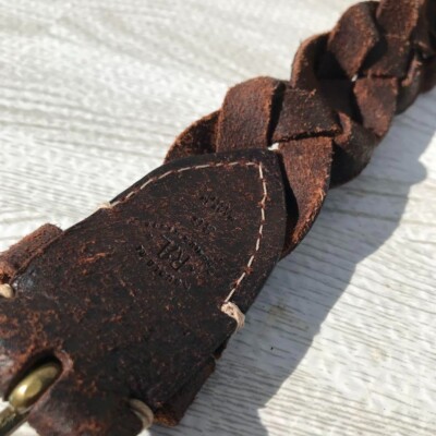 RRLブラウン 編み込みレザーベルト　36インチ RRL RALPH LAUREN Men's Brown leather braided belt Size W36