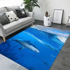 3D Ocean Wave Shark NBC1469 Game Rug Mat Elegant Photo Carpet Mat Fay 2023