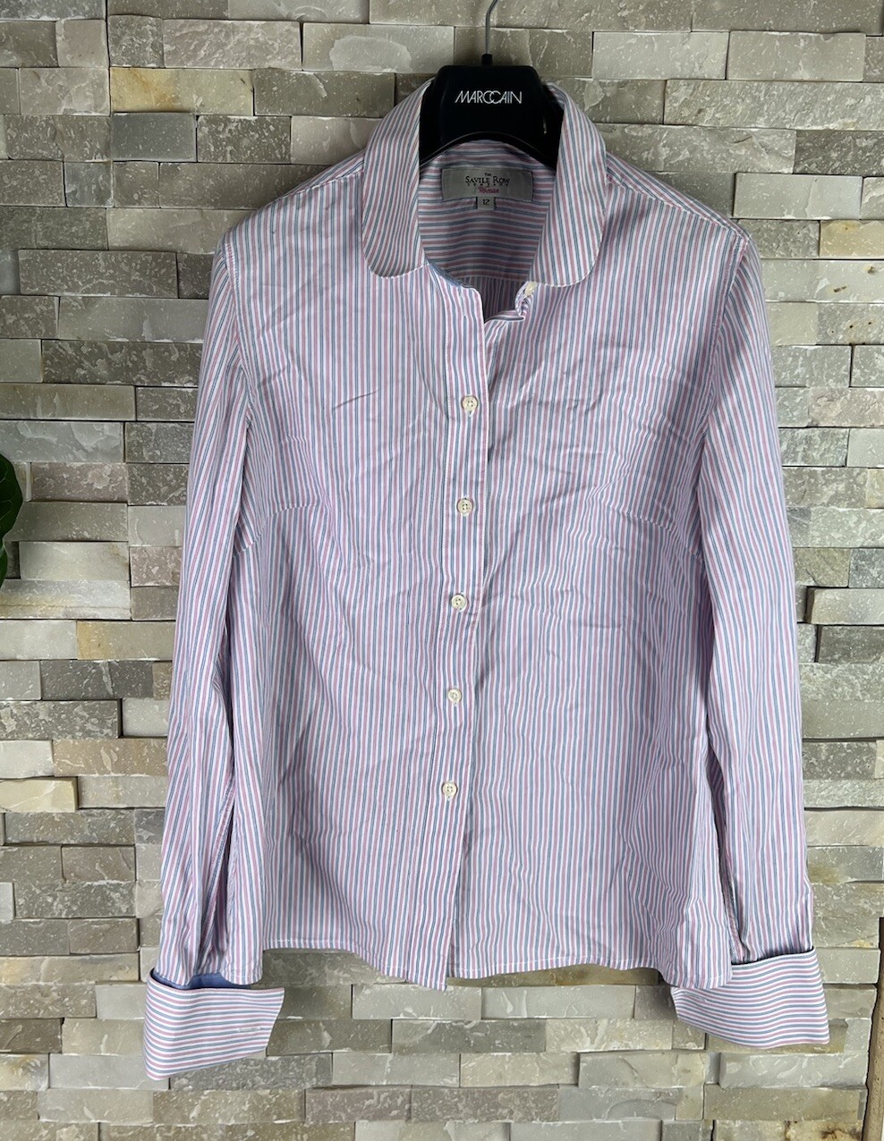 Camicia donna Savile fila taglia 12 rosa a righe gemelli