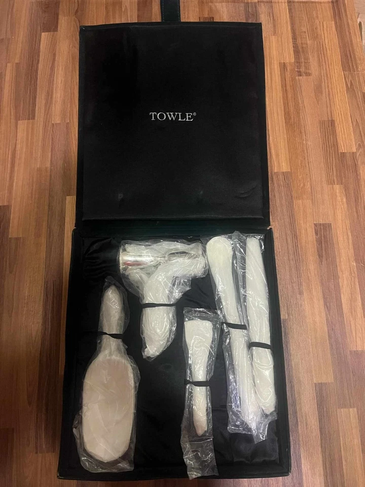 Nuevo Juego Toalla Plata 5 Piezas Bartender en Estuche Fieltro Verde Foto 3 de 3