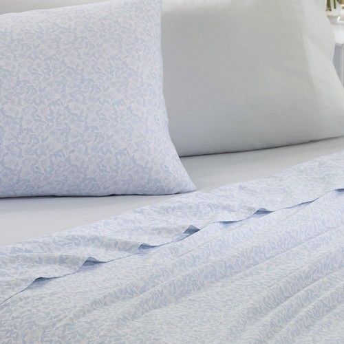 Laura Ashley Cotton Percale Sheet Set QUEEN Bed 6 Pc Flat Fitted Belle Cashmere - Picture 4 of 8