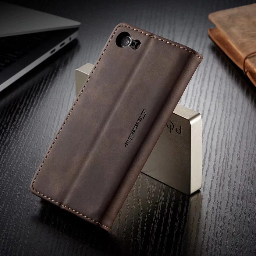 Magnetic Wallet Case Leather Flip Cover for iPhone 16e/16/15/14/13/12/11 XR SE 8 - Image 4 of 4