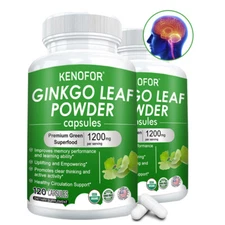 Ginkgo Leaf Extract Healthy Dietary Supplement, 1220 mg, 120 Capsules
