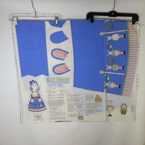 Daisy Kingdom Clothesline Bunny Jumper Panel 1 Fabric Panel Cut & Sew Uncut - Picture 2 of 16