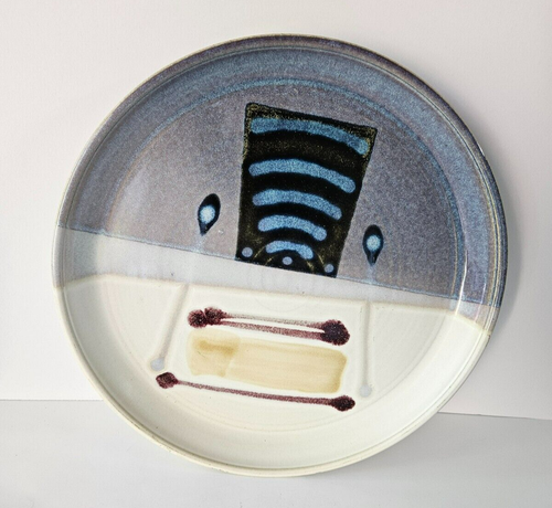 Studio Art Pottery Stoneware Platter Signed 14 " D - Picture 6 of 11