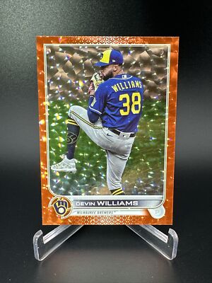 Devin Williams 2022 Topps Orange ICE FOIL BOARD Parallel # /299 Card Brewers