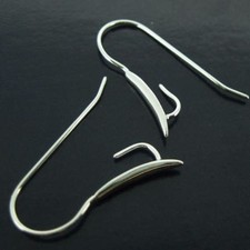 Sterling Silver Fancy Long Earring Hooks, Earwire for Crystals-27mm 1 pair