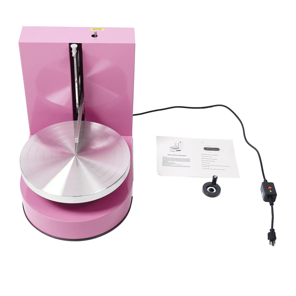 Pink Adjustable Cake Cream Spreading Machine Cake Decorating Machine W/ LCD 200W - Image 4 of 4