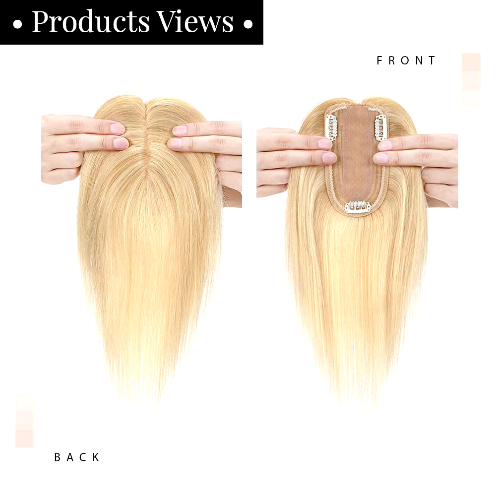 150% Remy Human Clip In Hair Topper Hairpiece no Bangs For 