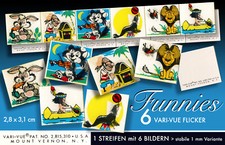6 VARI VUE KAUGUMMI SAMMEL WACKELBILDER FUNNY FLICKER USA 1960er LENTICULAR