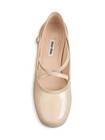 100%AUTH NEW WOMEN PRADA MIU MIU CROSSOVER STRAP PATENT NUDE BALLET FLAT US 10.5 — photo 3