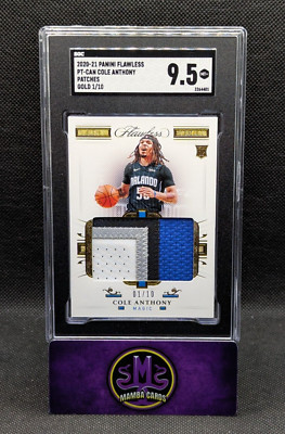 2020-21 Panini Flawless Cole Anthony Rookie Gold Patch Game Used /10 SGC 9.5