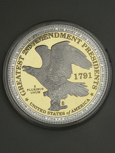RARE GIGANTIC 24k GOLD LAYERED PROOF - George Washington Commem. (70mm) Coin - Picture 2 of 2