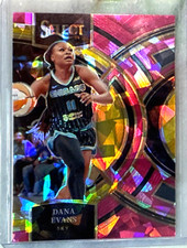 Dana Evans 2024 Panini Select WNBA Premier Level Pink Cracked Ice Prizm-#146 Sky