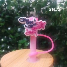 Love Yourself Straw Topper – 10mm Silicone Tumbler Accessory – Cute & Motivation