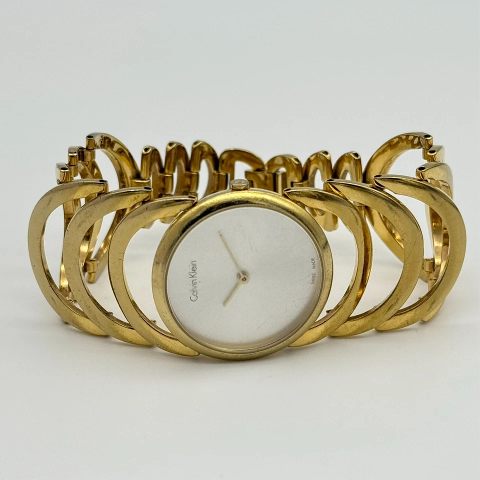 Women's CALVIN KLEIN Swiss Made Gold Tone All Steel Bracelet Watch 30mm K4G23526 - image 3 of 4