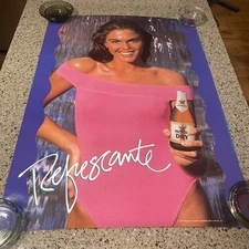 Vintage 1989 Puerto Rico Michelob Dry Promo Girl Beer Poster “Refrescante” 28x20