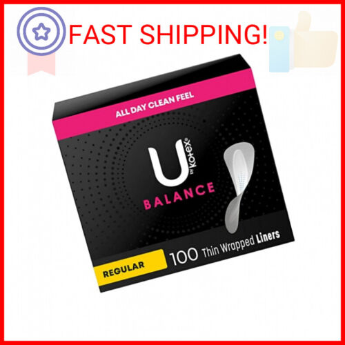 U by Kotex Balance Daily Wrapped Panty Liners, Light Absorbency, Regular Length,
