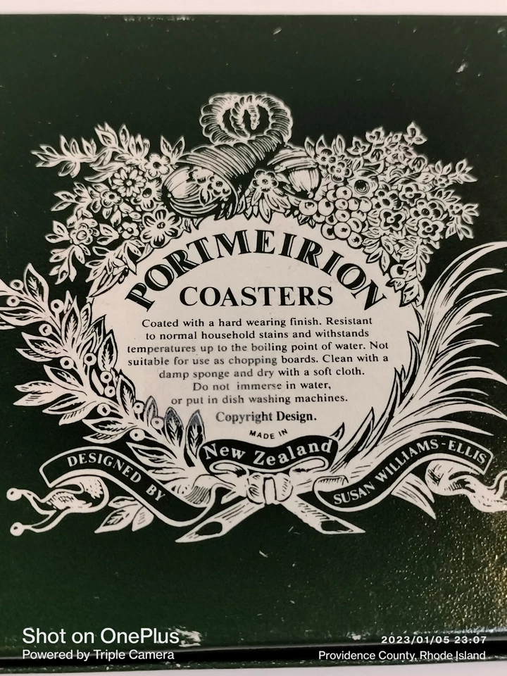 Juego de 6 posavasos Portmeirion Pomona Blossom con caja de Susan Williams-Ellis Foto 3 de 4