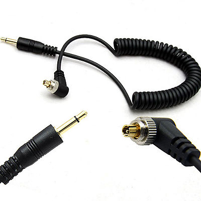 DSLRKIT 3.5mm to Male FLASH PC Sync Cable Cord with Screw Lock