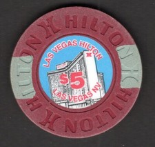 Las Vegas Hilton $5 Casino Chip, Las Vegas NV