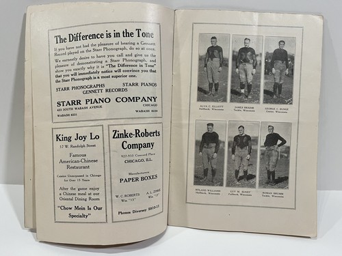 Vintage Football Game Program: Wisconsin v Chicago, Stagg Field, Nov. 1921 - Picture 4 of 6