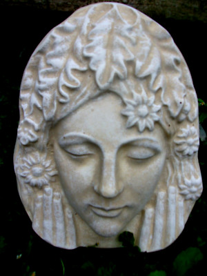 Green lady mold concrete plastic plaster face mould  12'' x 9'' x up to 2.5'' thick