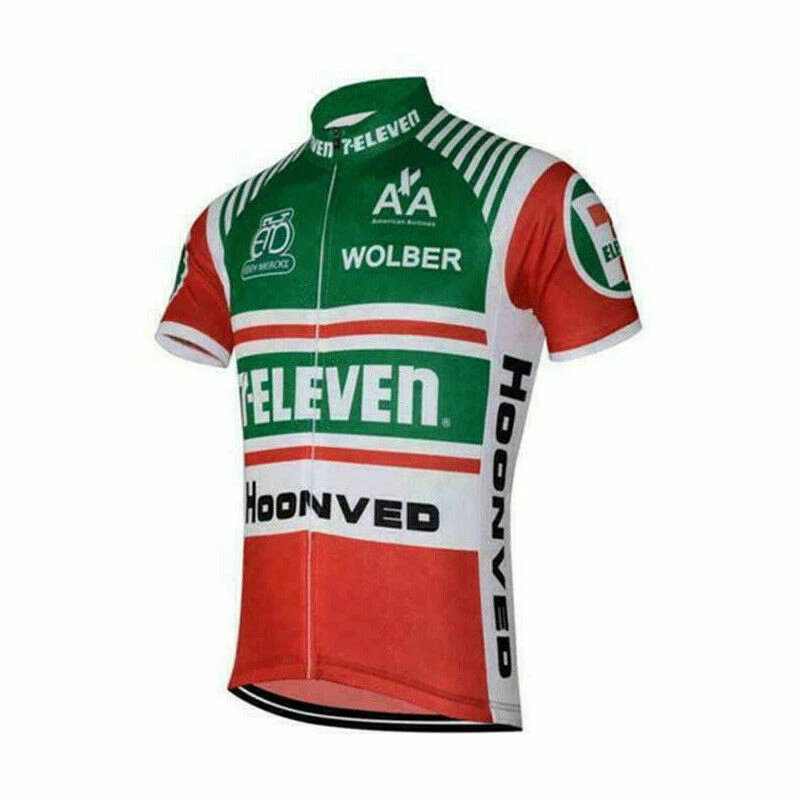 Retro 1986 7 ELEVEN Ciclismo Jersey Conjunto Babero Corto Ciclismo Jersey Ciclismo Pantalones Cortos