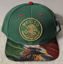 MEXICO MEXICAN FLAG EAGLE BIRD SNAKE SNAPBACK BASEBALL CAP GREEN