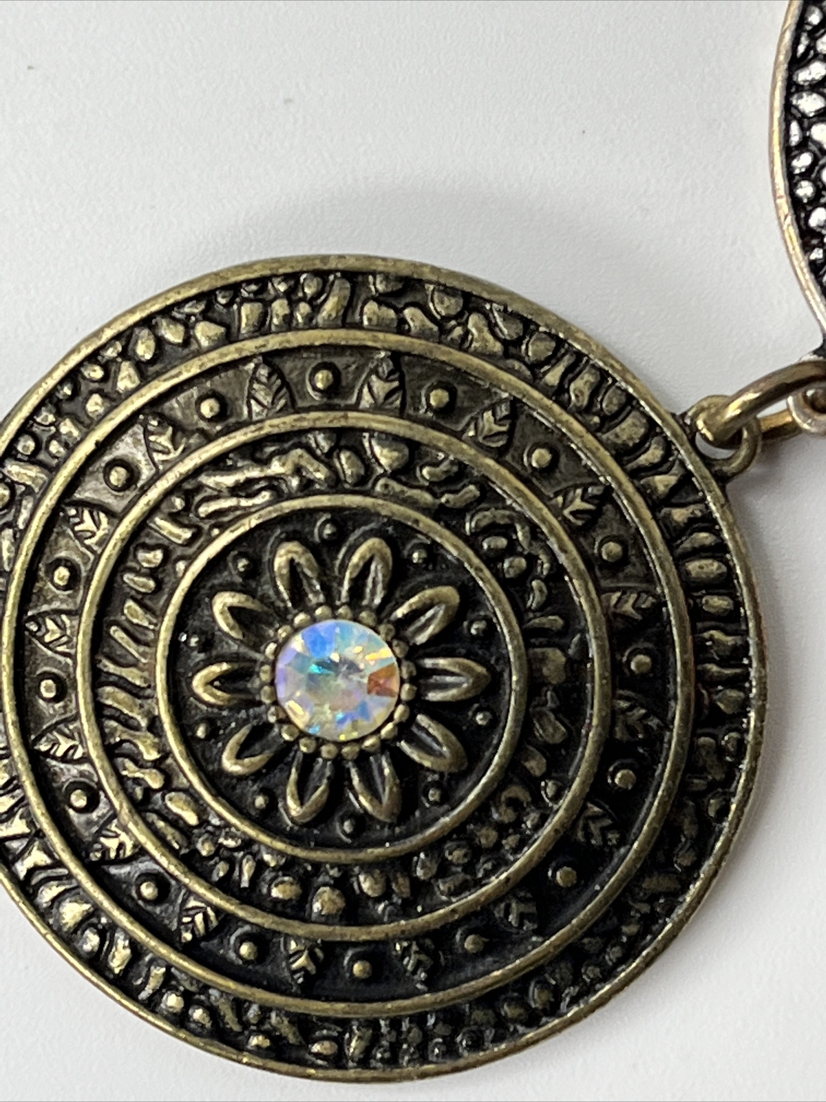 Ruby Road Copper Silver Tone Medallion Rhinestone… - image 5