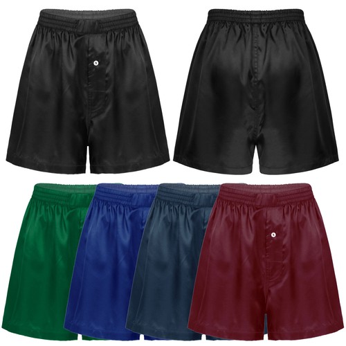 Men Shorts Silk Satin Boxer Pajamas Shorts Sleepwear Underwear Sleep Shorts - Picture 2 of 94