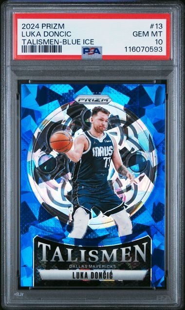 Luka Doncic 2024 Panini Prizm Talismen Blue Ice SP /125 PSA 10 #13 Mavericks