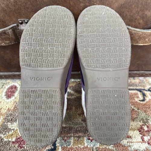 Vionic Purple Velvet Clare Slippers Women’s Size 11 Faux Fur Lined Cozy Lounge - Picture 5 of 6