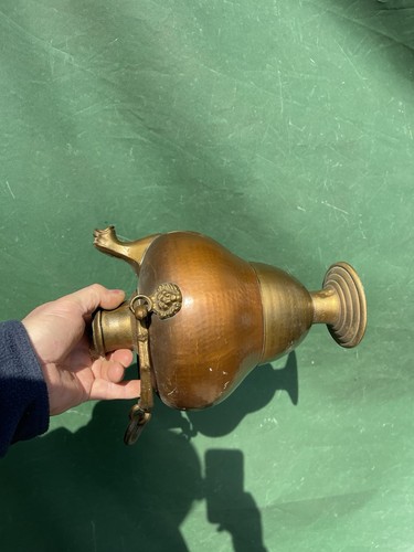 Französischer/italienischer kirchlicher Kupfer und Messing hängender Wasserausgießer Krug Ausgießer - Bild 7 von 21