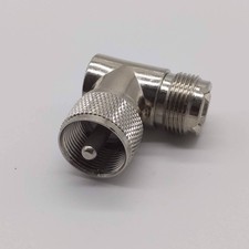 PL-259 To SO-239 Right Angle Adapter HF Male To Female 90 Degree