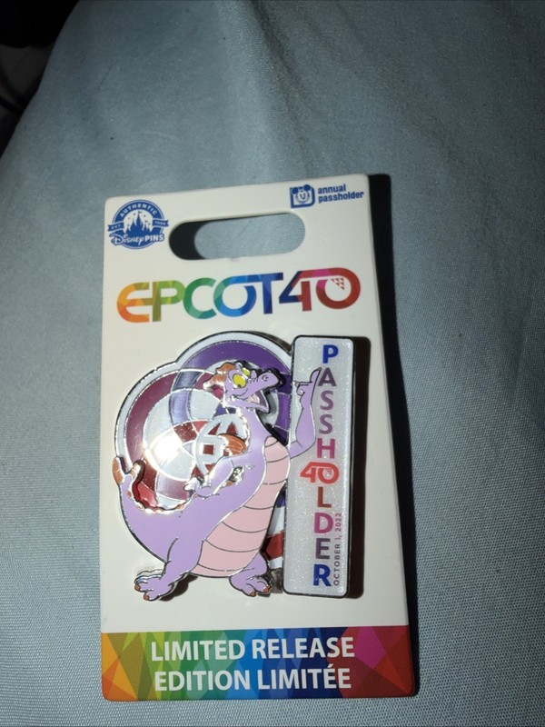 Walt Disney World Parks 2022 Epcot 40th Anniversary Figment Passholder LR Pin