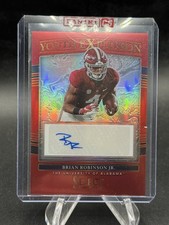 2022 Panini Select Draft Picks Red Prizm Brian Robinson Jr #YE-BRJ Auto 8mm