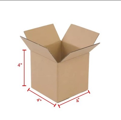 PCs Of 100 Bundle Shipping Box 4x4x4 Currgated Yellow Paper Boxes