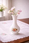 Vintage Avon Floral White Hobnail Milk Glass Flower Vase