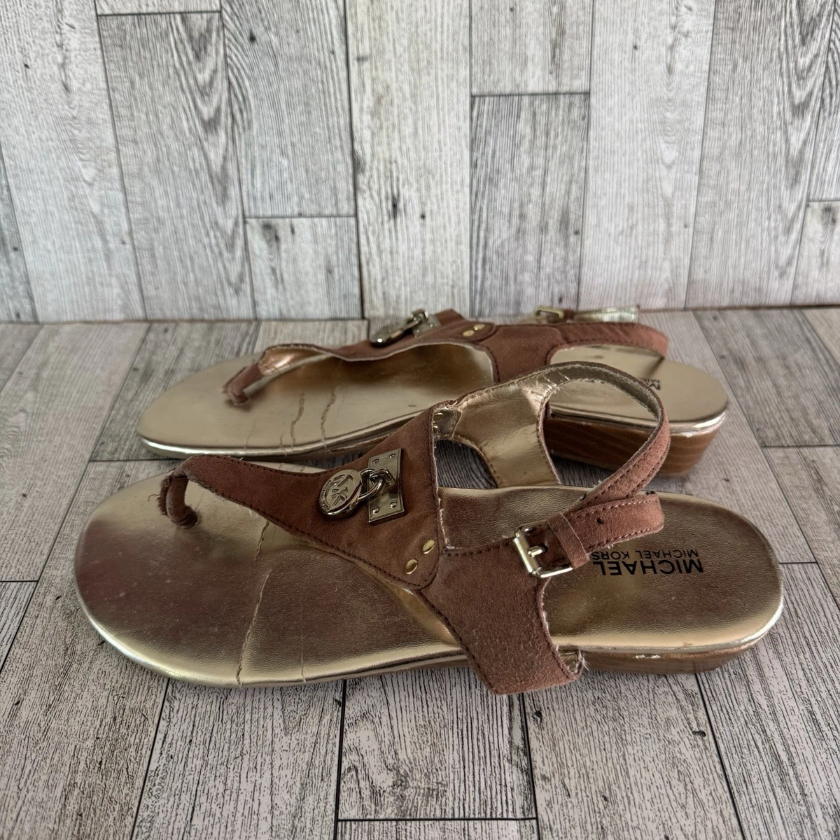 Michael Kors tan suede leather buckles sandals men size 11m Buckles leather sandal - Men | MANGO OUTLET USA main image 2