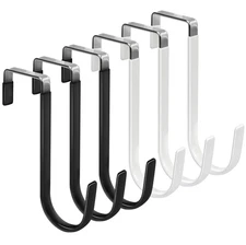 10pc Over Door Hanger Hook with Rubber for Clothes Towels Coats Hats Bags-NEW